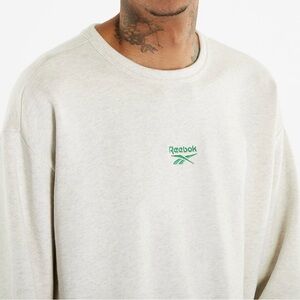 Reebok Light Gray Crewneck with Green Logo